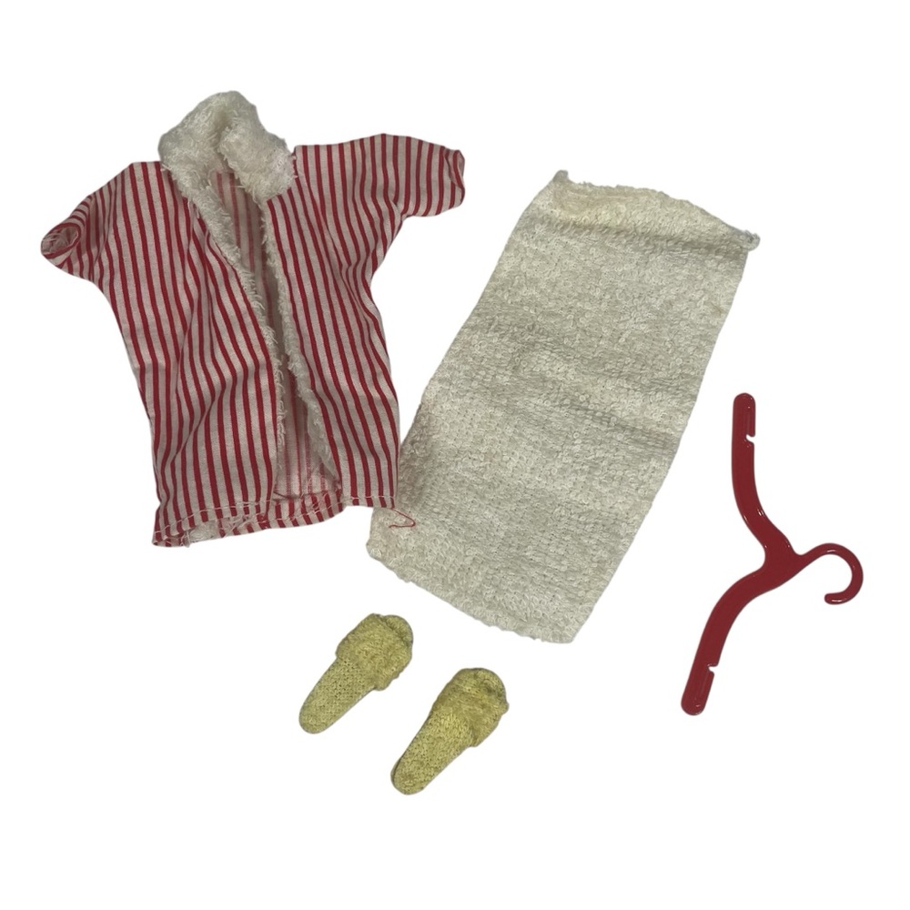 Vintage 1960’s Ken Doll Clothing Lot Beach Jacket Towel Slippers Barbie